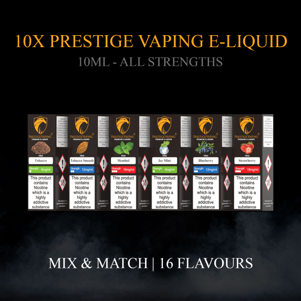 10x E-Liquid - 16 Flavours